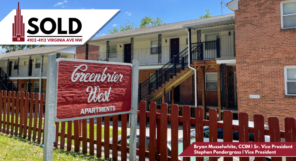 Poe & Cronk Announces Sale of Greenbrier West Apartments