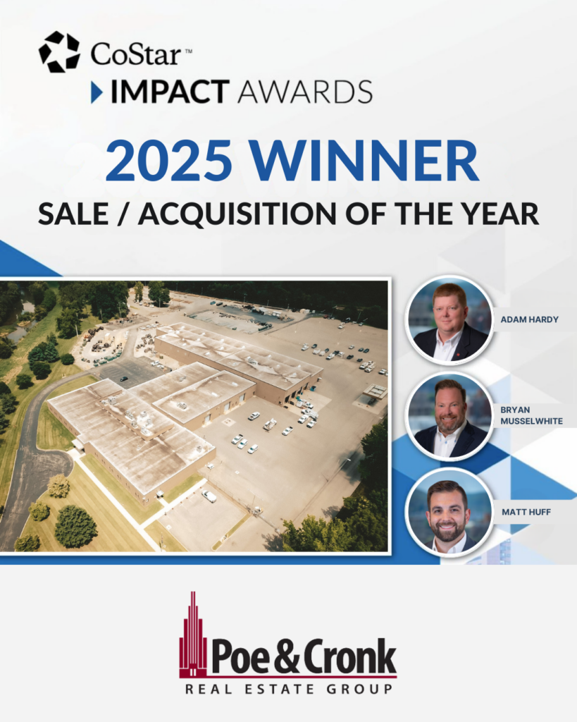 Poe & Cronk Receives 2025 CoStar Impact Award for Sale/Acquisition of the Year, Roanoke, VA