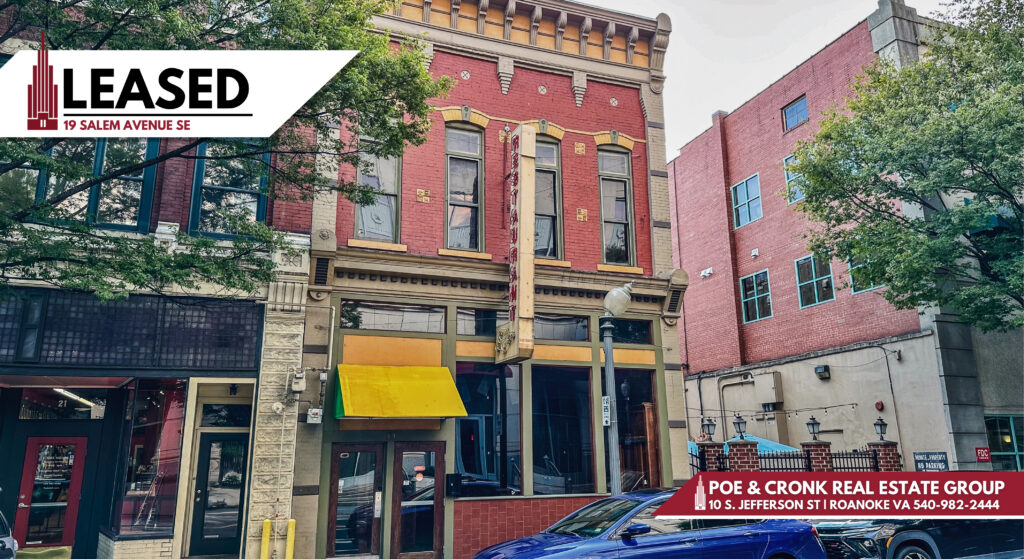 Poe & Cronk Announces Lease of 19 Salem Avenue Southeast, Roanoke, VA 24011