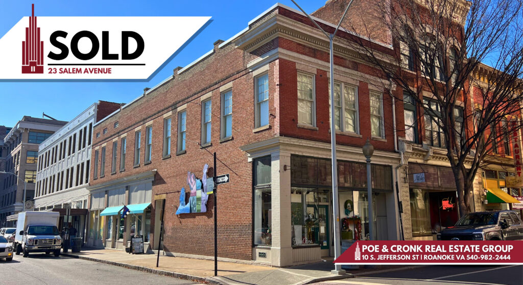 Poe & Cronk Announces Sale of 23 Salem Avenue Southeast, Roanoke, VA 24011