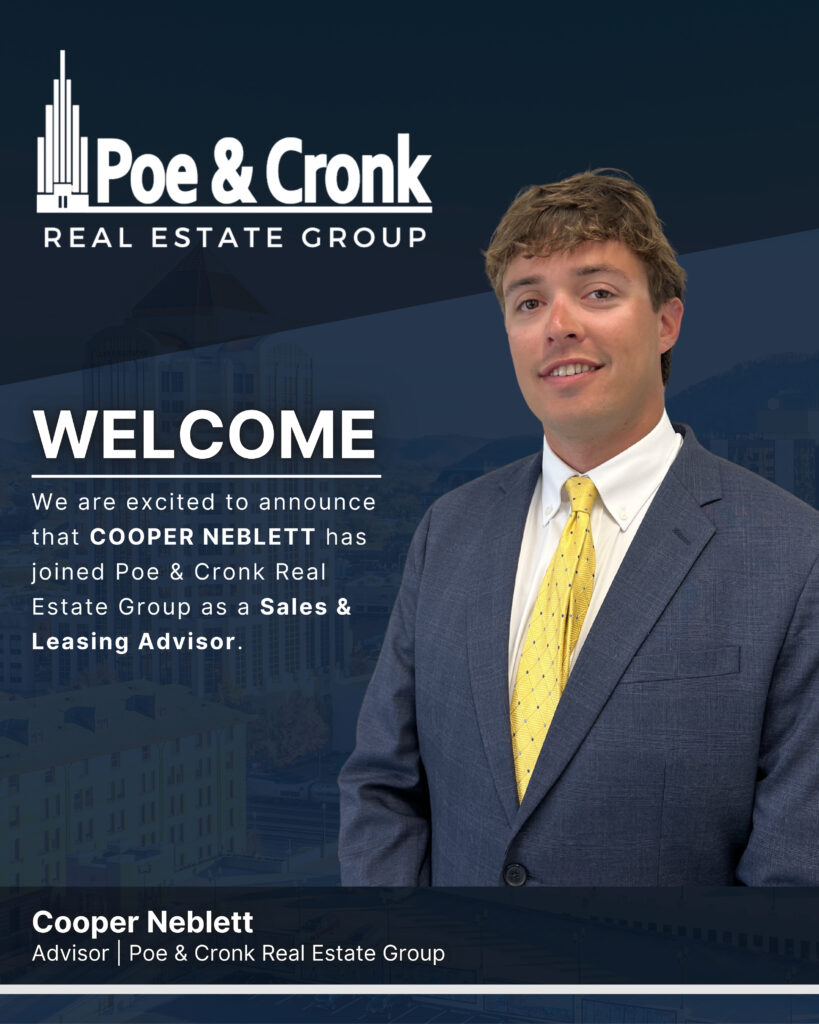 Poe & Cronk Announces New Sales & Leasing Advisor, Cooper Neblett