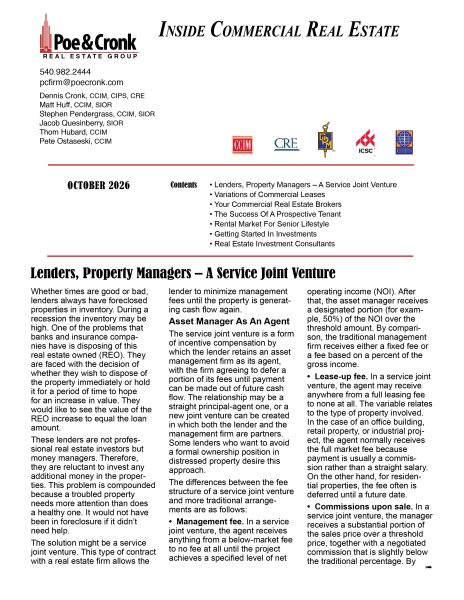CRE October Newsletter